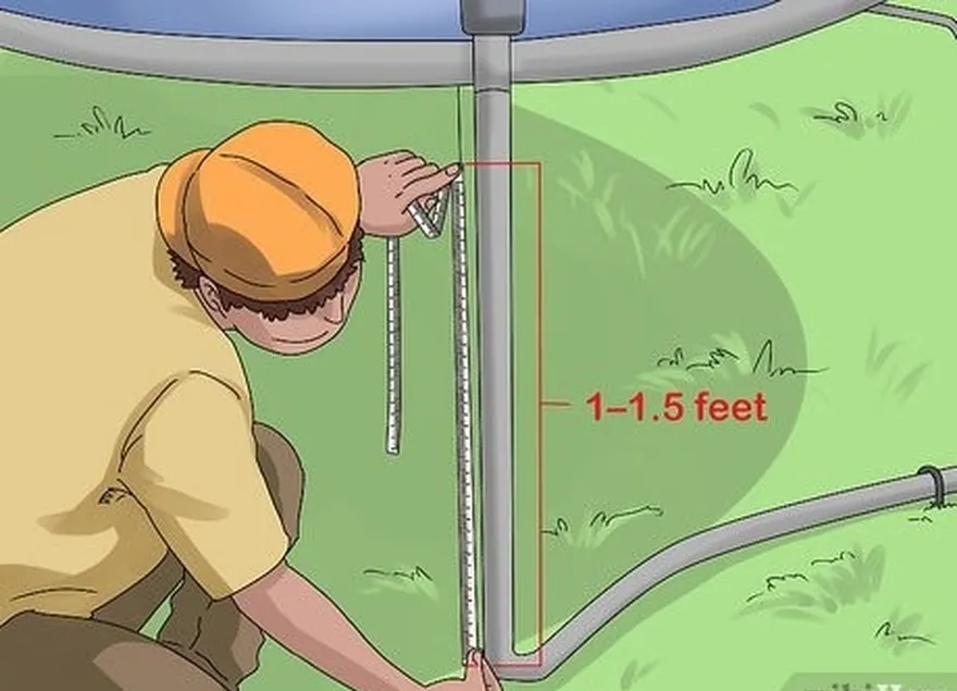 Passo 2 Meça cerca de 1-1,5 pés (0,30-0,46 m) para dentro de cada perna.