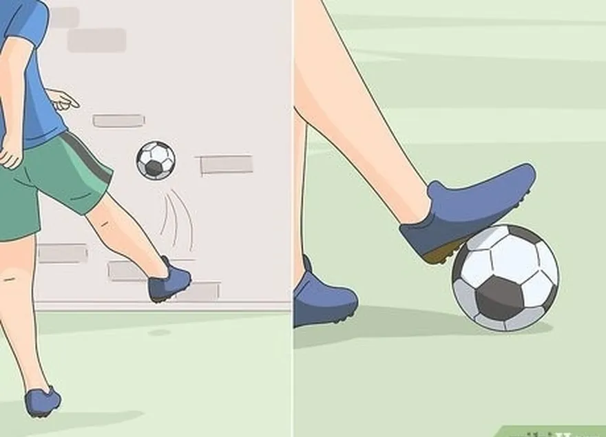 Passo 1 Praticar a receção da bola de futebol.