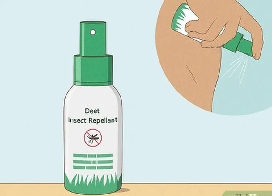 Passo 4 Pulverize um repelente de mosquitos na sua pele.