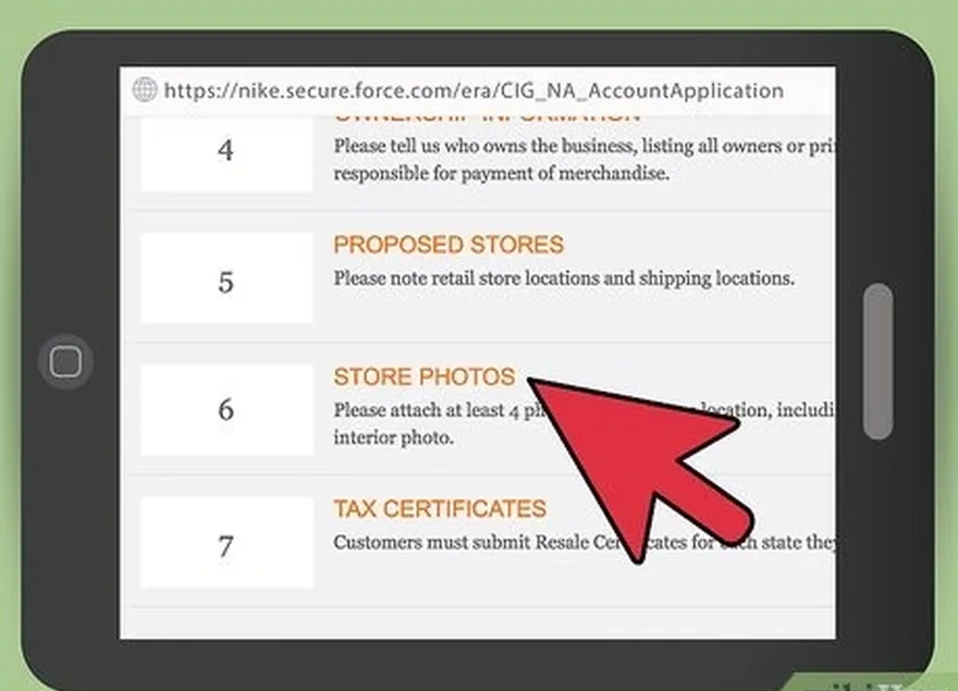 Passo 1 Forneça fotografias da loja.