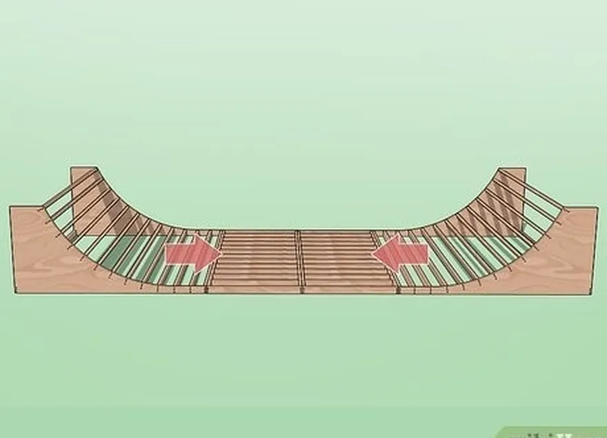 Passo 2 Construir e fixar a secção inferior plana da rampa.