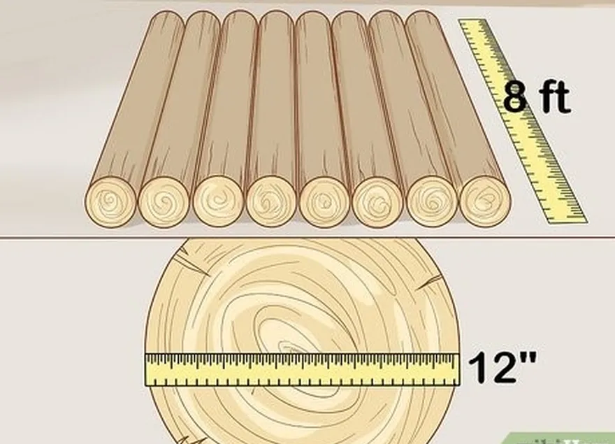 Passo 1 Reúna oito troncos de 2,4 m (8 pés) com cerca de 30 cm (12 polegadas) de espessura.