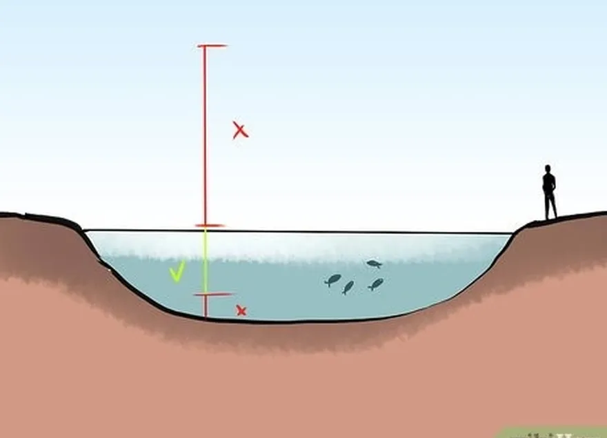 Passo 4 Pesque em águas entre 4 e 10 pés (1,2 e 3,0 m) de profundidade.