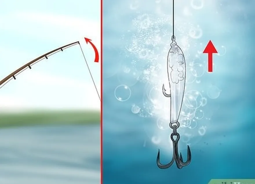 etapa 4 criar uma cloud of dirt by pulling up on your live bait or jigging spoon.