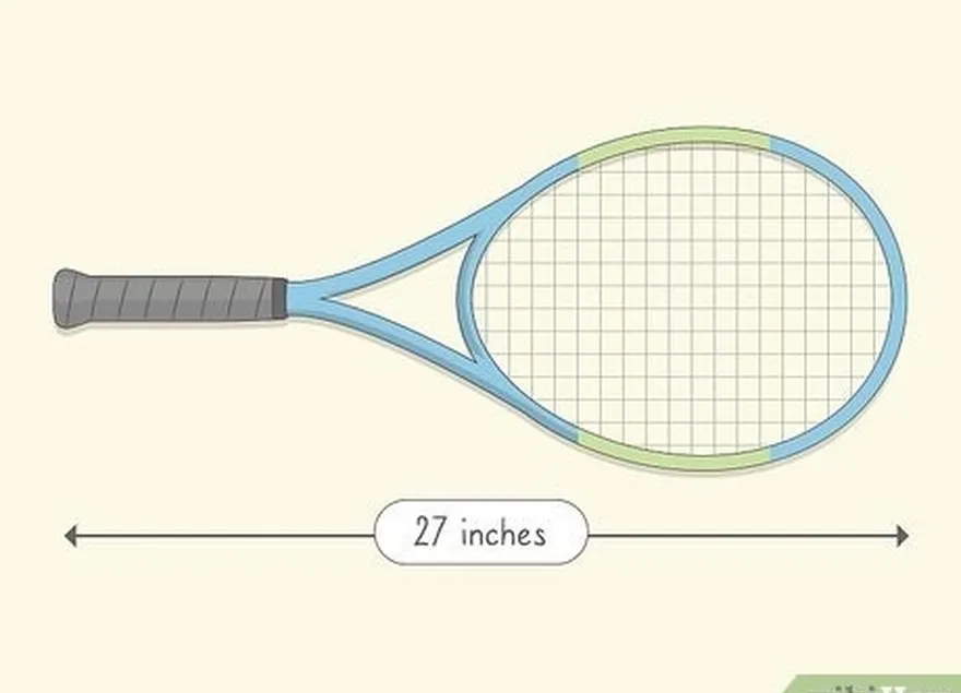 Passo 2 Escolha uma raquete normal, com 27 polegadas de comprimento, a não ser que queira a potência acrescida das raquetes de comprimento alargado.