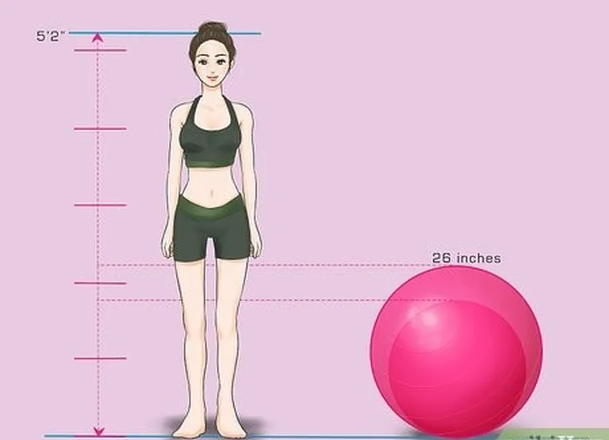 Passo 3 Escolha uma bola maior se tiver problemas de costas, pernas longas ou para exercícios de alongamento e ioga.