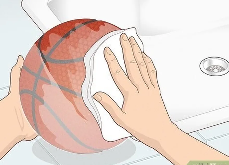 Etapa 5 Enxágue a bola de basquete novamente.