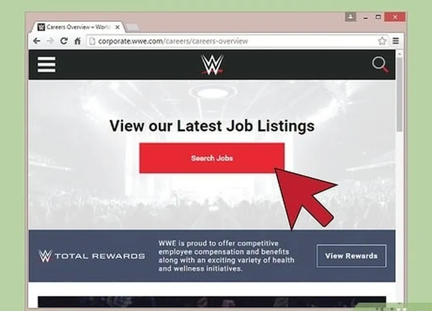 Passo 2 Visita a página de carreiras no sítio Web da WWE.