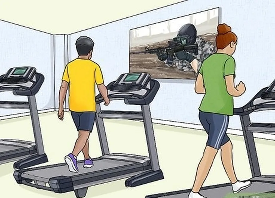 Etapa 5 Visite uma academia com um cinema de cardio.