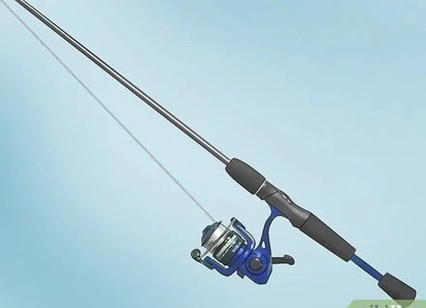 Etapa 1 Prepare sua vara de pesca com um molinete e linha de pesca.