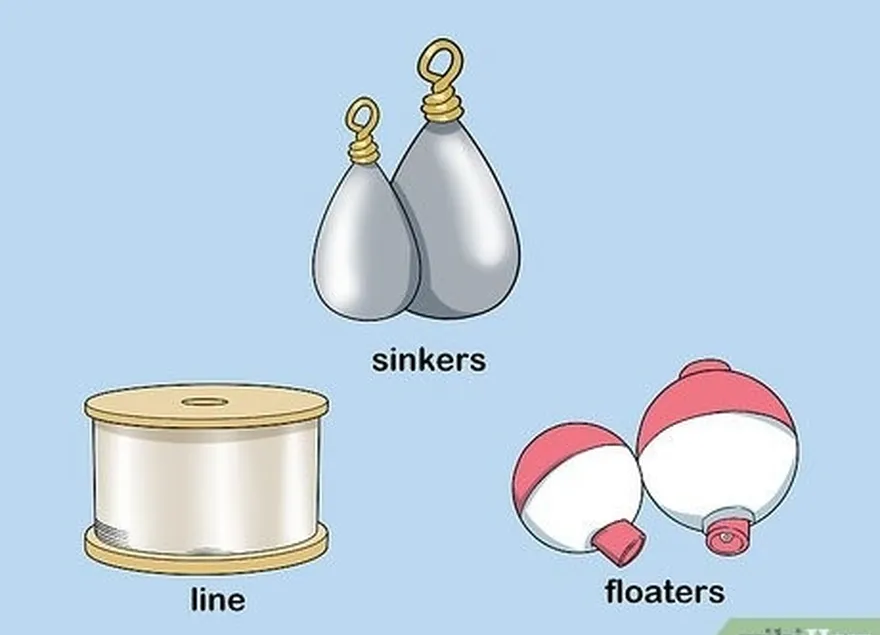 Etapa 7 Pegue sua linha e o restante do equipamento, como chumbadas e flutuadores.