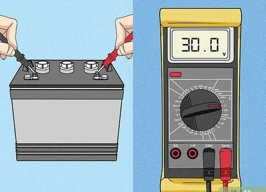 Etapa 3 Use um voltímetro ou um multímetro para verificar as baterias' voltage.