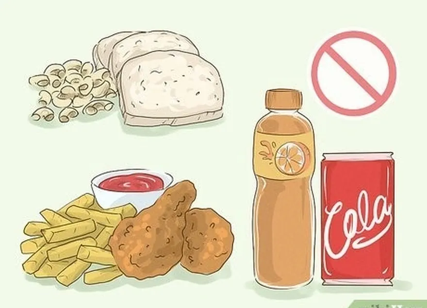 Etapa 4 Evite alimentos com alto teor calórico e baixo teor nutricional, como doces e gorduras.