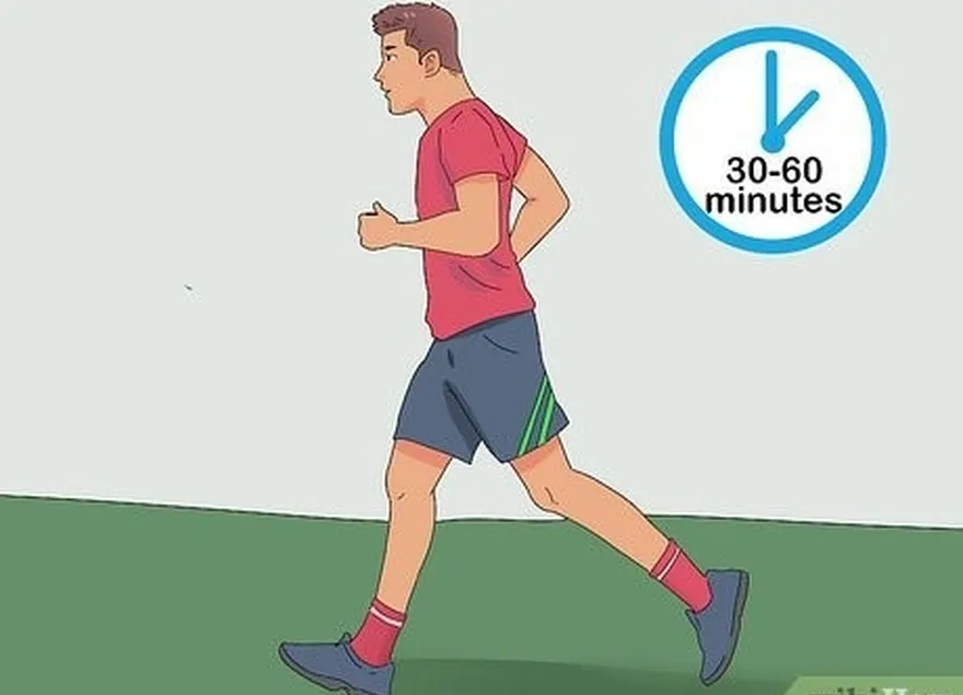 Etapa 2 Corra ou faça jogging por 30 a 60 minutos em cada treino.