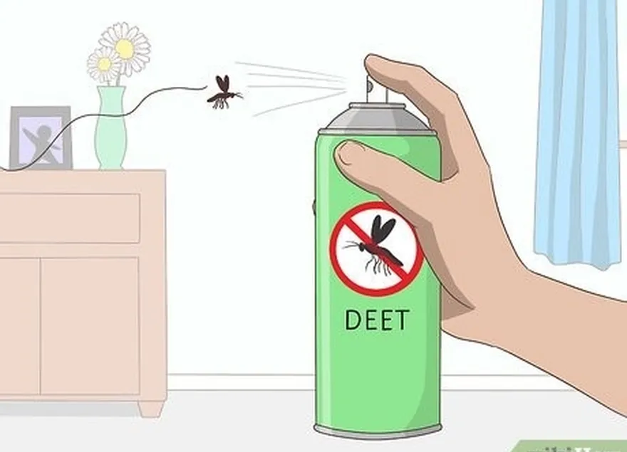 Etapa 2 Use pesticidas que contenham DEET ou picaridina para acabar com os insetos que estiverem à vista.