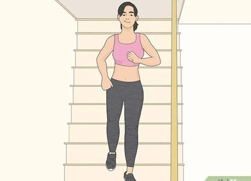 Etapa 1 Suba as escadas para fazer um exercício fácil de tonificação das pernas.