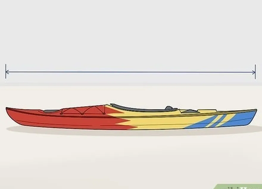 Etapa 2 Meça o comprimento do caiaque para determinar onde colocar os ganchos.