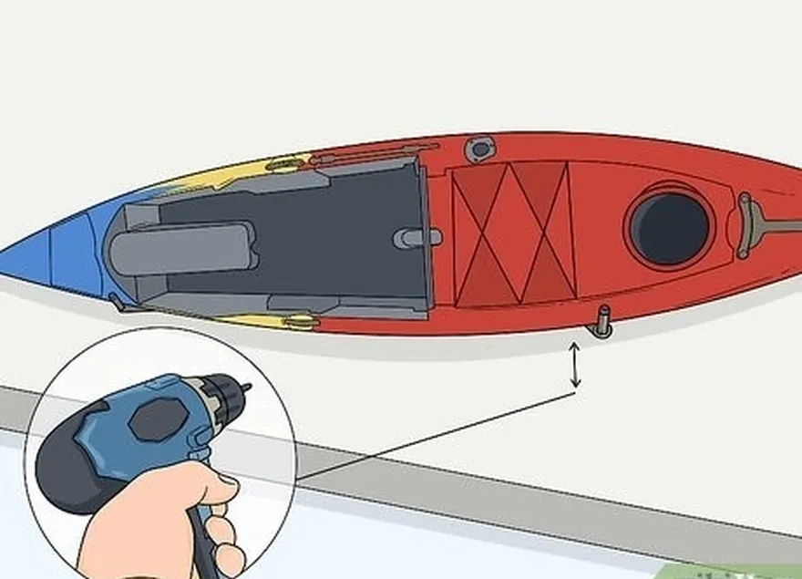 Etapa 7 Faça outro par de furos-piloto a cerca de 2,5 cm (1 pol.) dos braços do suspensor.