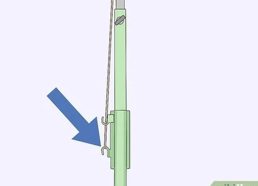 Passo 4 Fixar a corda da rede a ambos os postes.