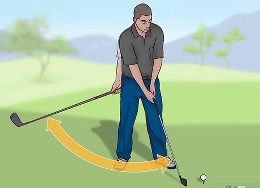 Etapa 2 Balance o taco para frente e para trás para se soltar antes de iniciar o backswing.