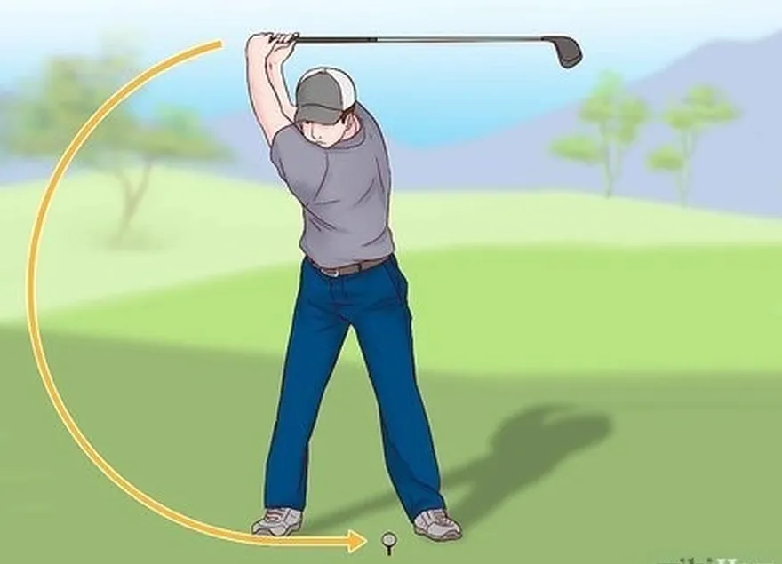 Etapa 4 Use um movimento de varredura e desloque seu equilíbrio para frente durante o downswing.