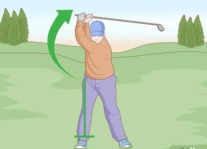 Etapa 2 Inicie o backswing sem endireitar o corpo.