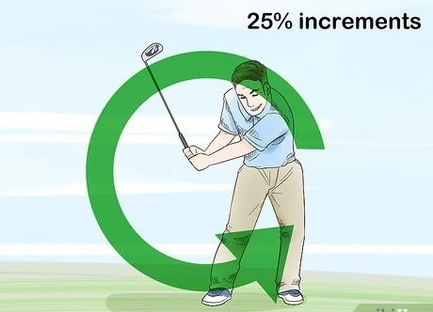 Etapa 3 Altere a velocidade de seu swing em incrementos de 25%.