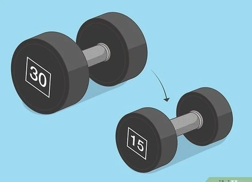 Tente diminuir para cerca de 50% do peso atual do exercício.