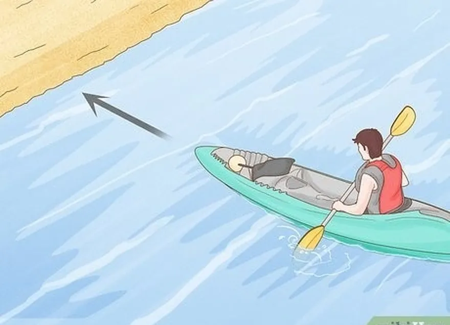 Etapa 2 Use movimentos para a frente para remar na margem para um pouso na praia.