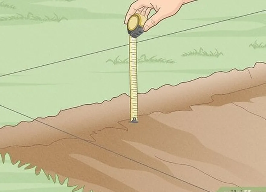 Etapa 7 Meça a distância entre o barbante e o solo em todos os quatro lados.