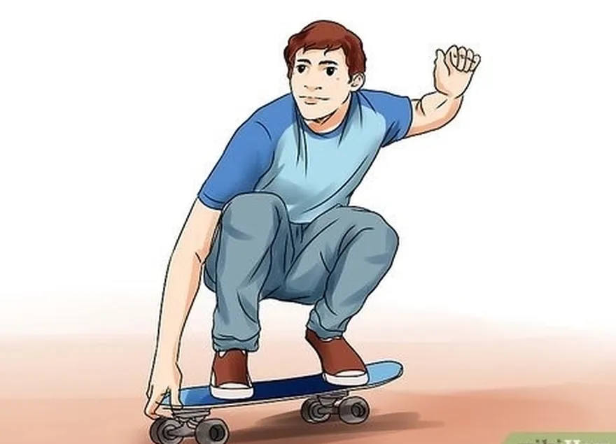 Etapa 6 Pratique o equilíbrio em sua prancha encontrando um declive suave e descendo por ele no longboard.