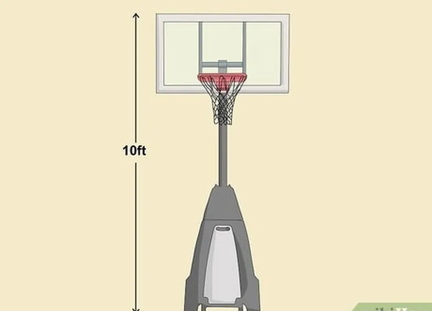 Passo 1 Escolha cestos de basquetebol com 10 pés (3,0 m) de altura.