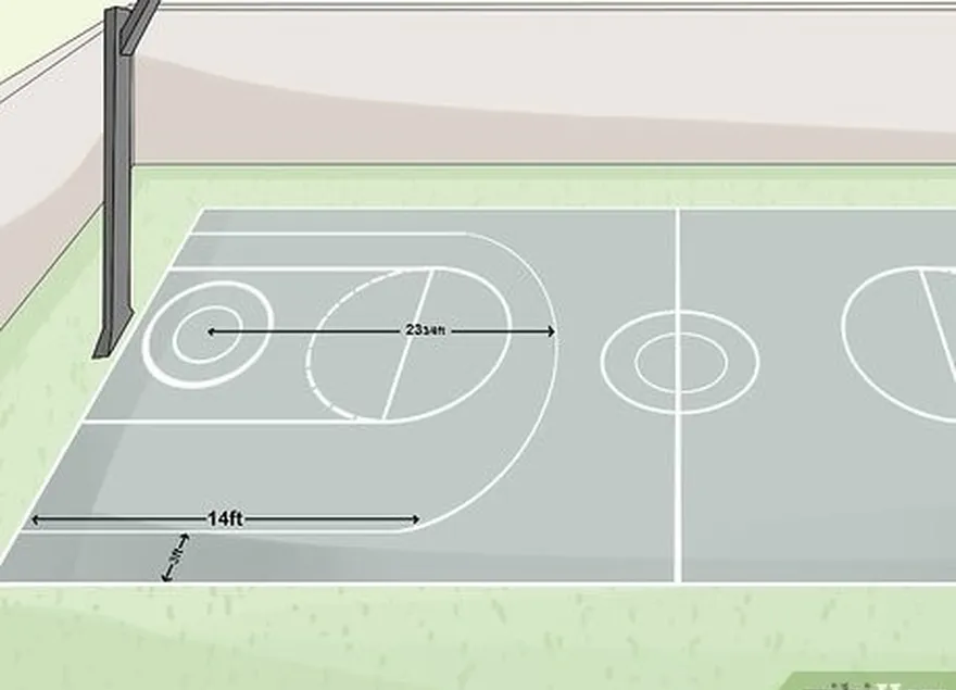 Passo 2 Coloque as linhas de 3 pontos a 7,2 m à volta dos aros.