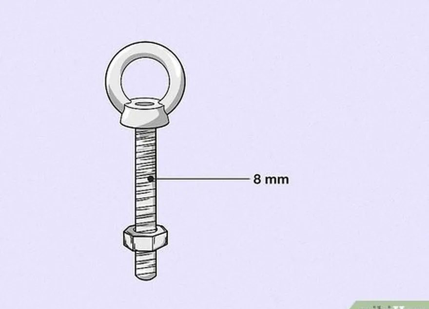 Etapa 2 Compre 1 parafuso com olhal de 8 mm e uma porca com olhal para combinar.