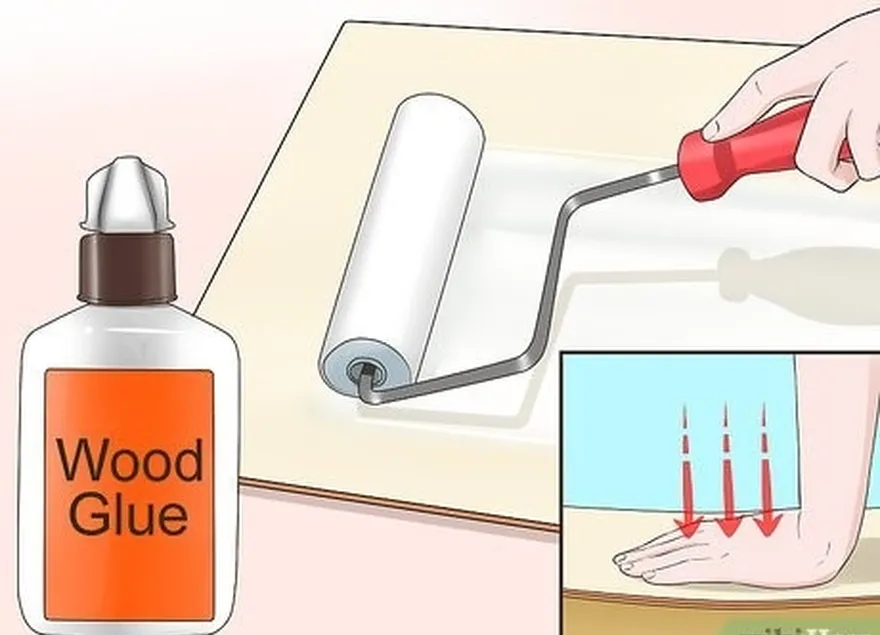 passo 3 fixe as tábuas com cola para madeira espalhada uniformemente.