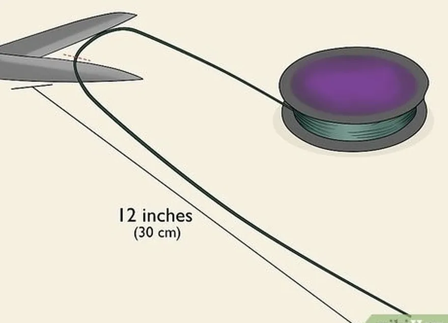 Etapa 2 Corte um pedaço de linha de pesca com cerca de 30 cm de comprimento.