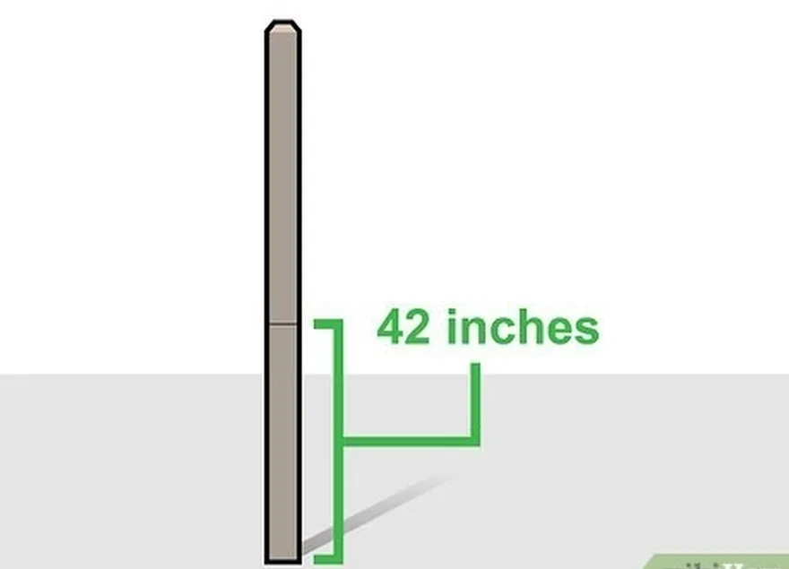 Etapa 2 Meça e marque 110 cm (42 polegadas) acima da base de cada poste.