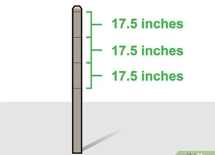 Etapa 3 Faça uma marca a cada 44 cm (17,5 polegadas) ao longo do restante de cada coluna.