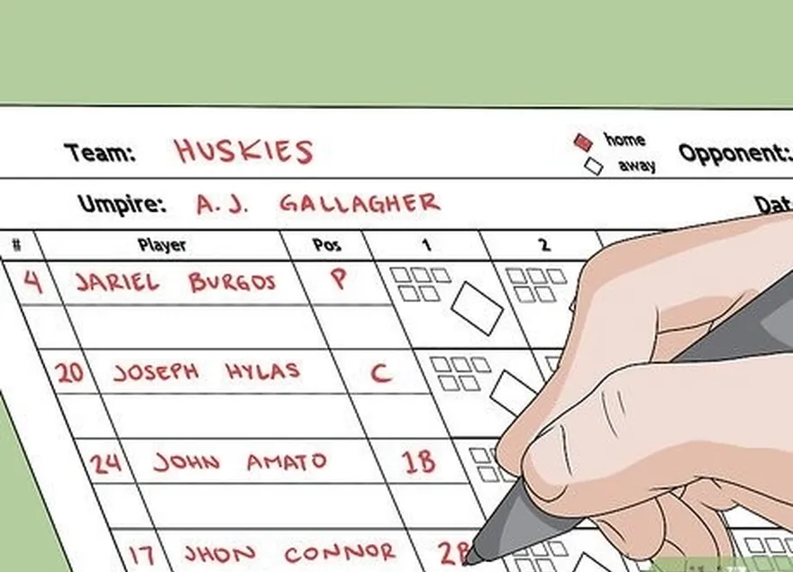 Etapa 2 Preencha sua equipe's batting lineup from top to bottom.