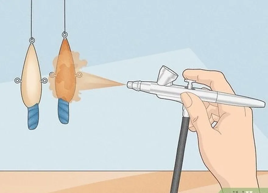 Etapa 6 Pratique a técnica de pintura da isca de pesca.