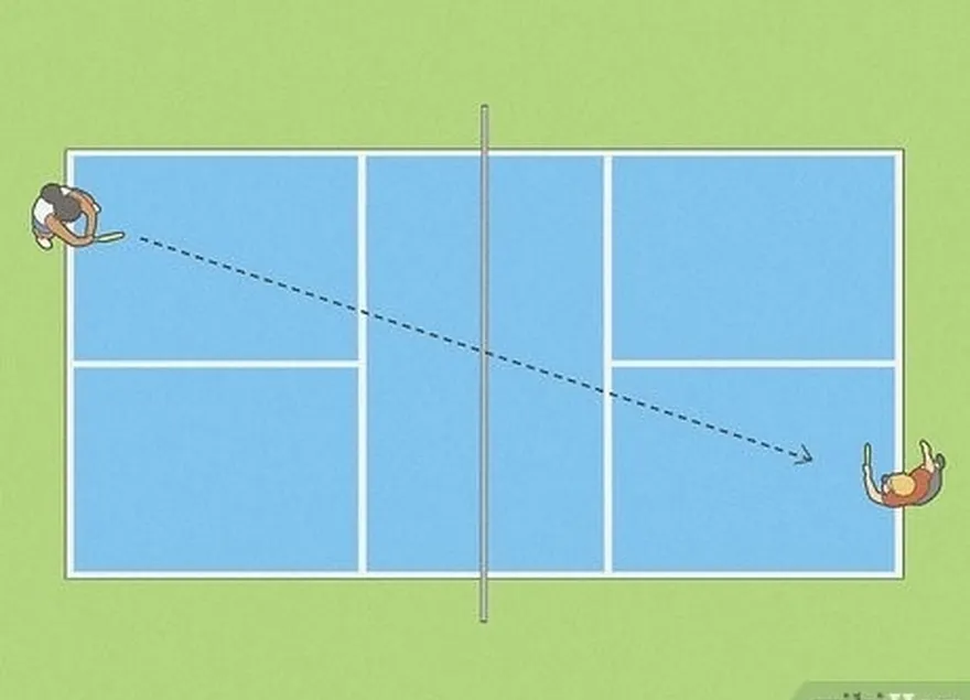 Etapa 4: Saque a bola na diagonal para o lado oposto da quadra.