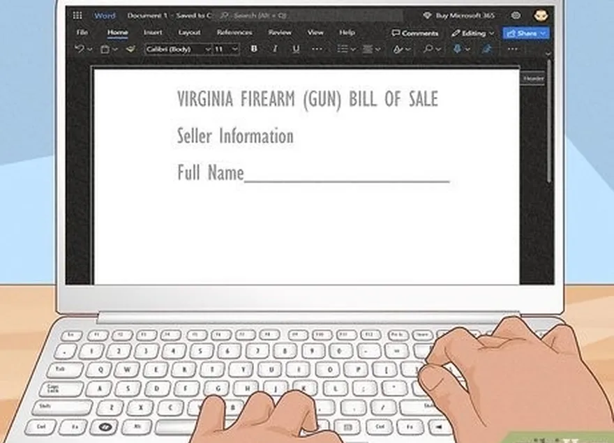 Passo 2 Elabore a sua própria fatura de venda da arma de fogo.