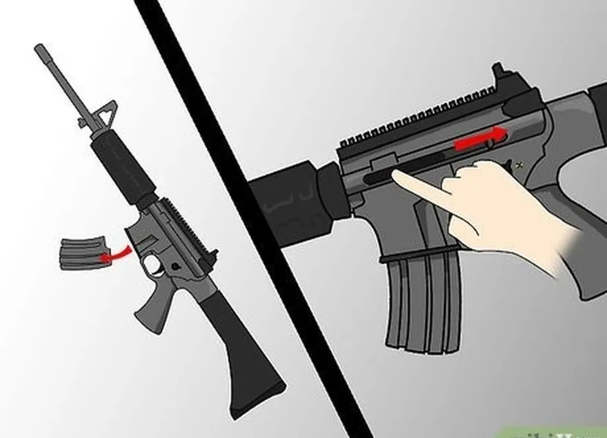 passo 4 para limpar a arma (retirar todas as munições), retire ou esvazie o carregador.