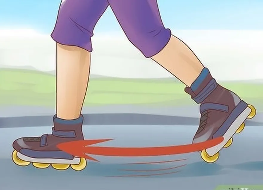 Passo 5 Passar da patinagem para trás para a patinagem para a frente.