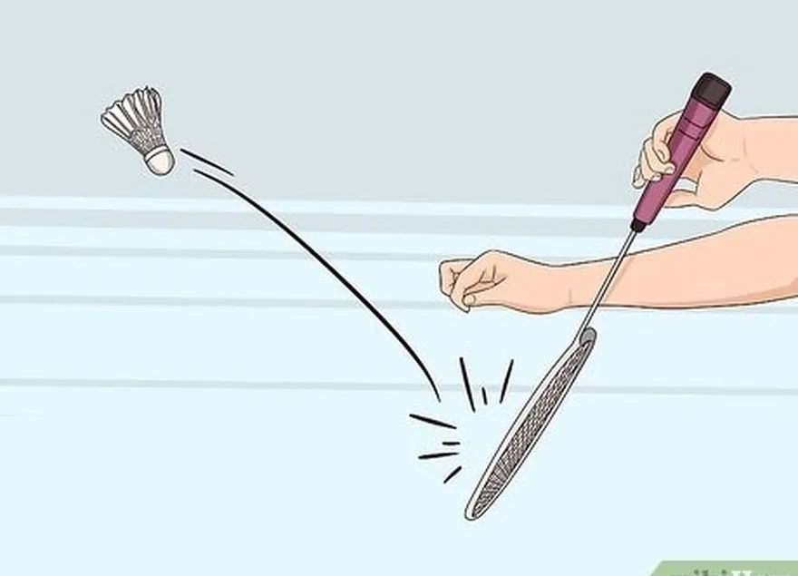 Etapa 6: Use um swing agudo e para frente para atingir a peteca em um swing de backhand.