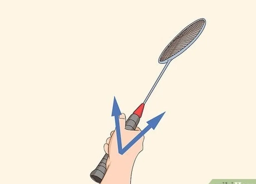 Etapa 1 Segure a raquete de modo que o polegar e o dedo médio se toquem no saque de forehand.