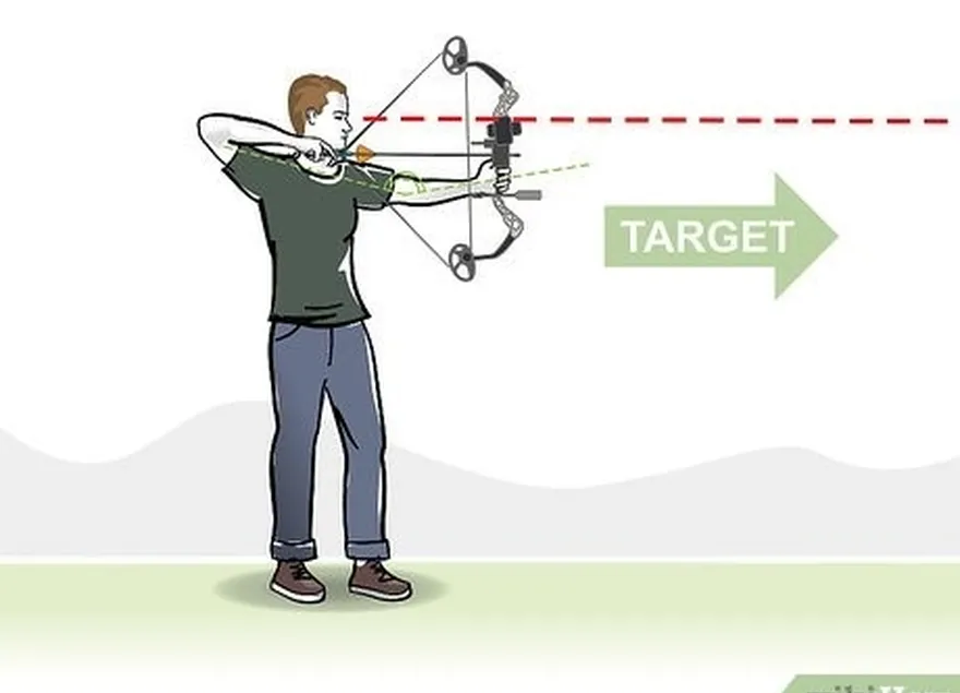 Passo 2 Puxe o arco a direito para trás, utilizando o braço esticado como guia.