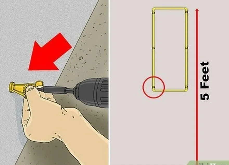 Etapa 3 Fixe a moldura de PVC em uma parede.