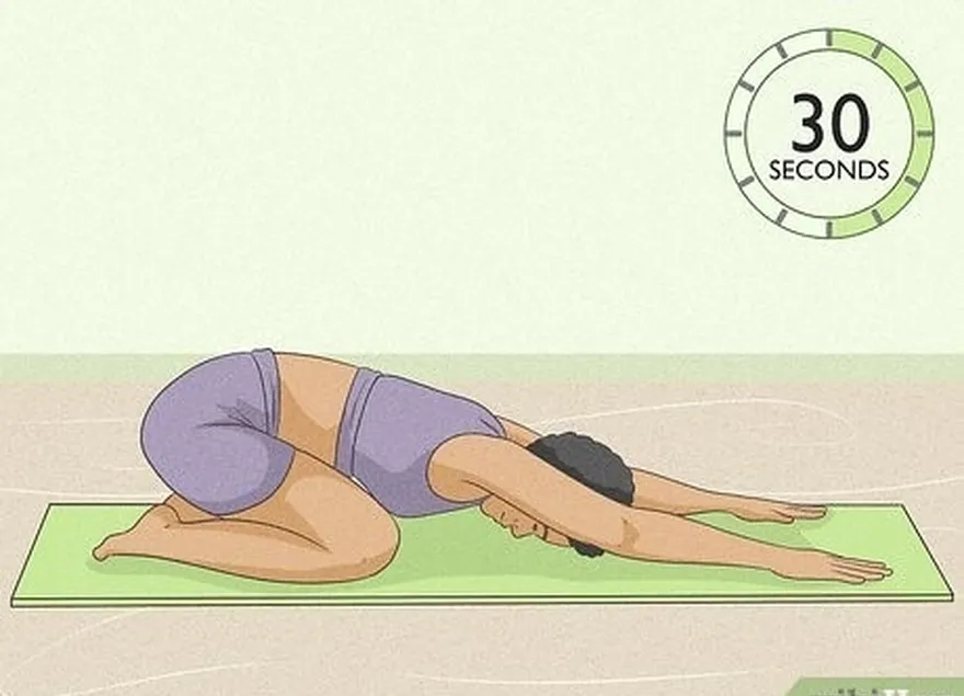 Etapa 5 Deite-se de barriga para baixo para fazer a postura da criança's Pose.