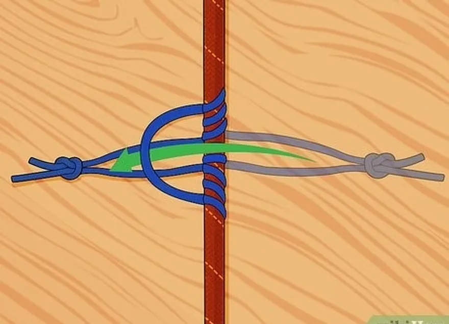 Etapa 4 Faça um laço com a extremidade longa sobre a linha de pé e, em seguida, sob a extremidade mais curta.